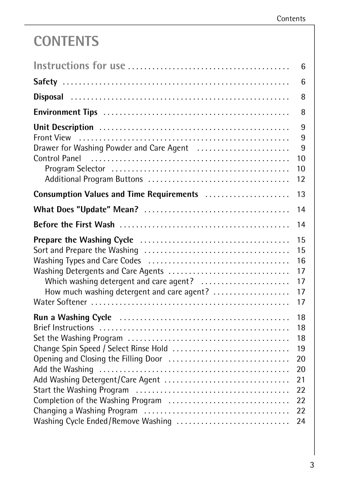 AEG 72330 manual Contents 