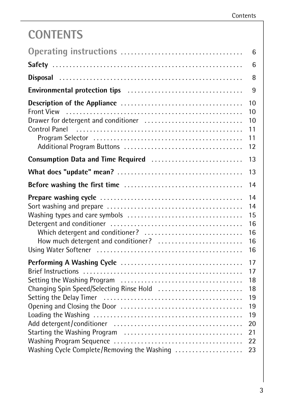 AEG 72620 manual Contents 