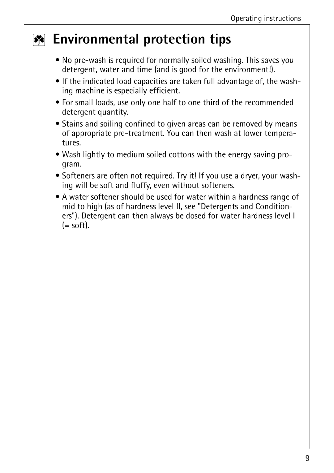 AEG 72620 manual Environmental protection tips 