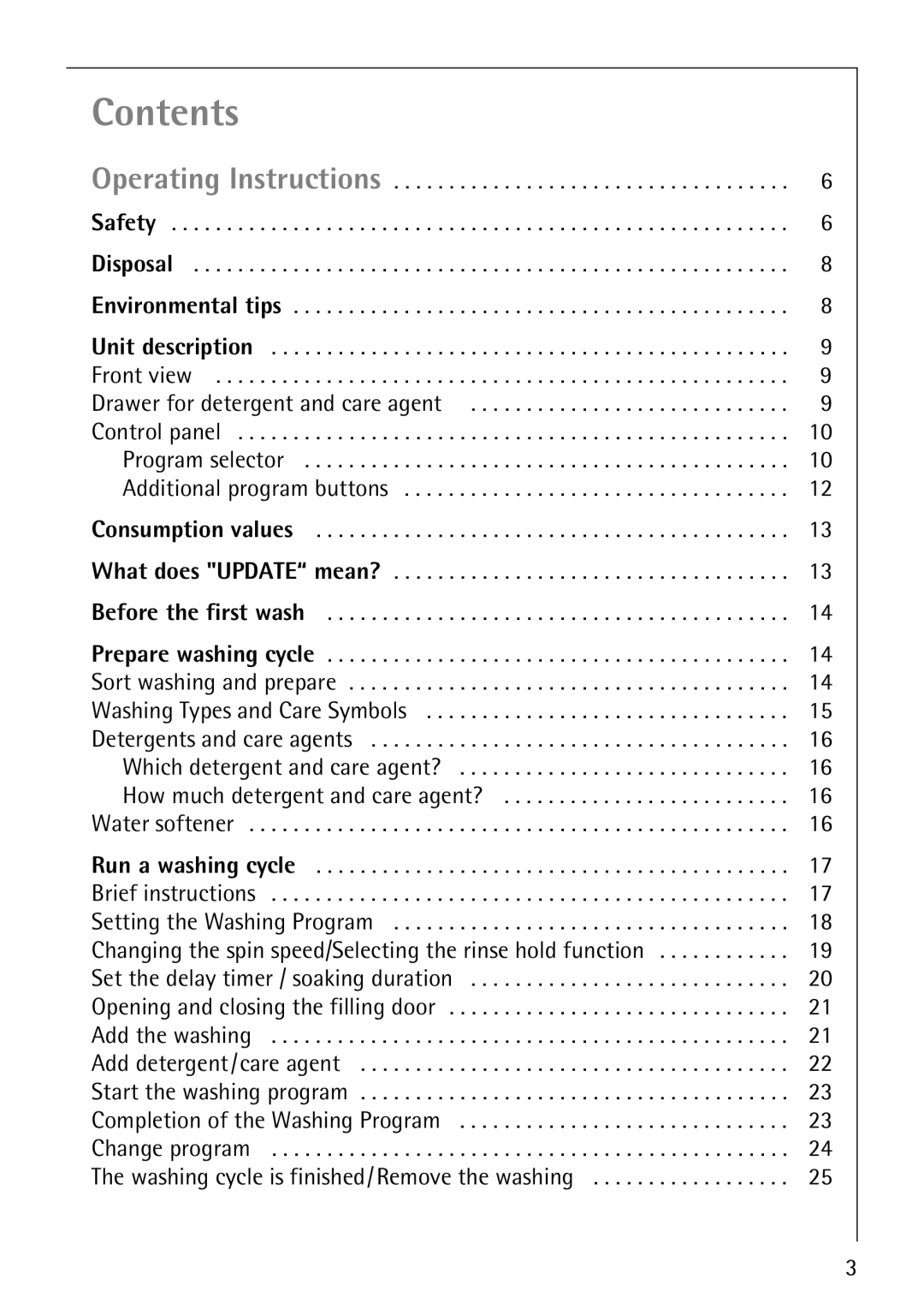 AEG 72640 manual Contents 