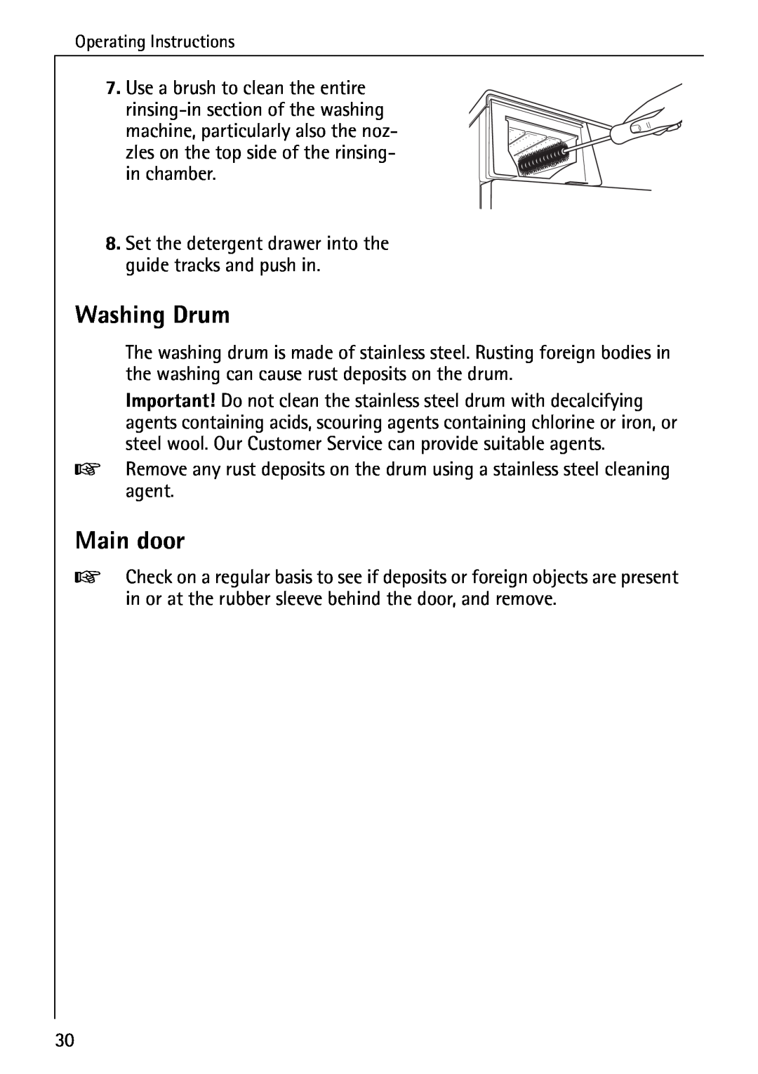 AEG 72640 manual Washing Drum, Main door 