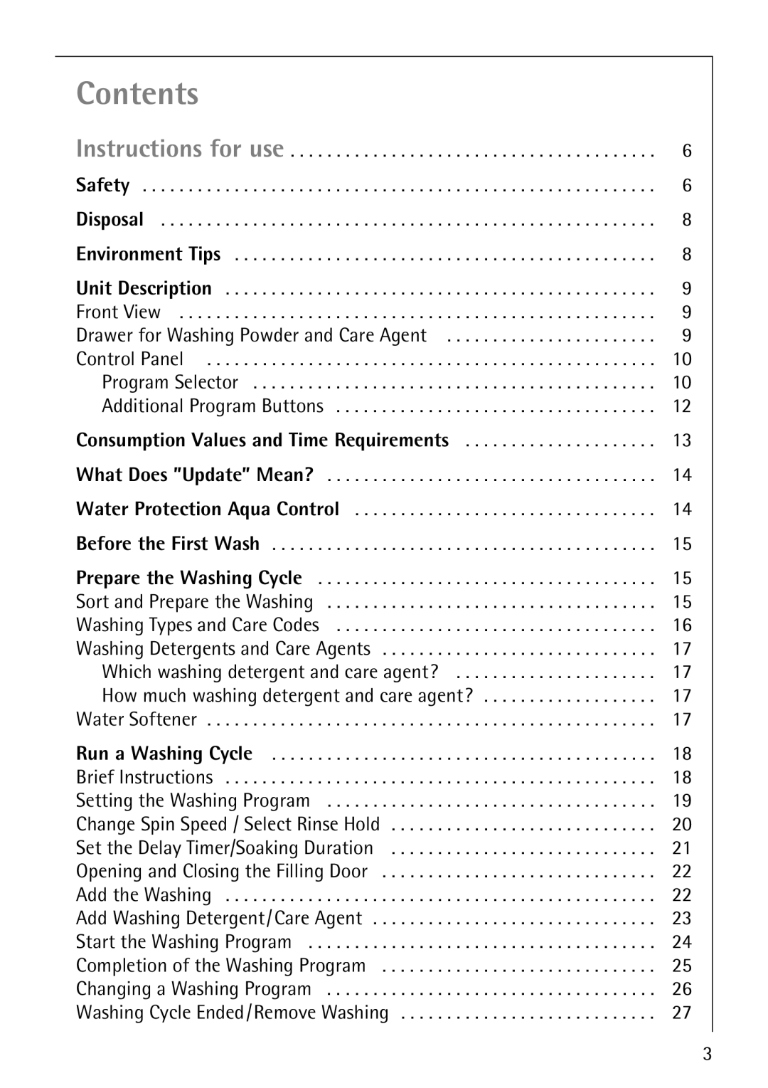 AEG 74740 manual Contents 