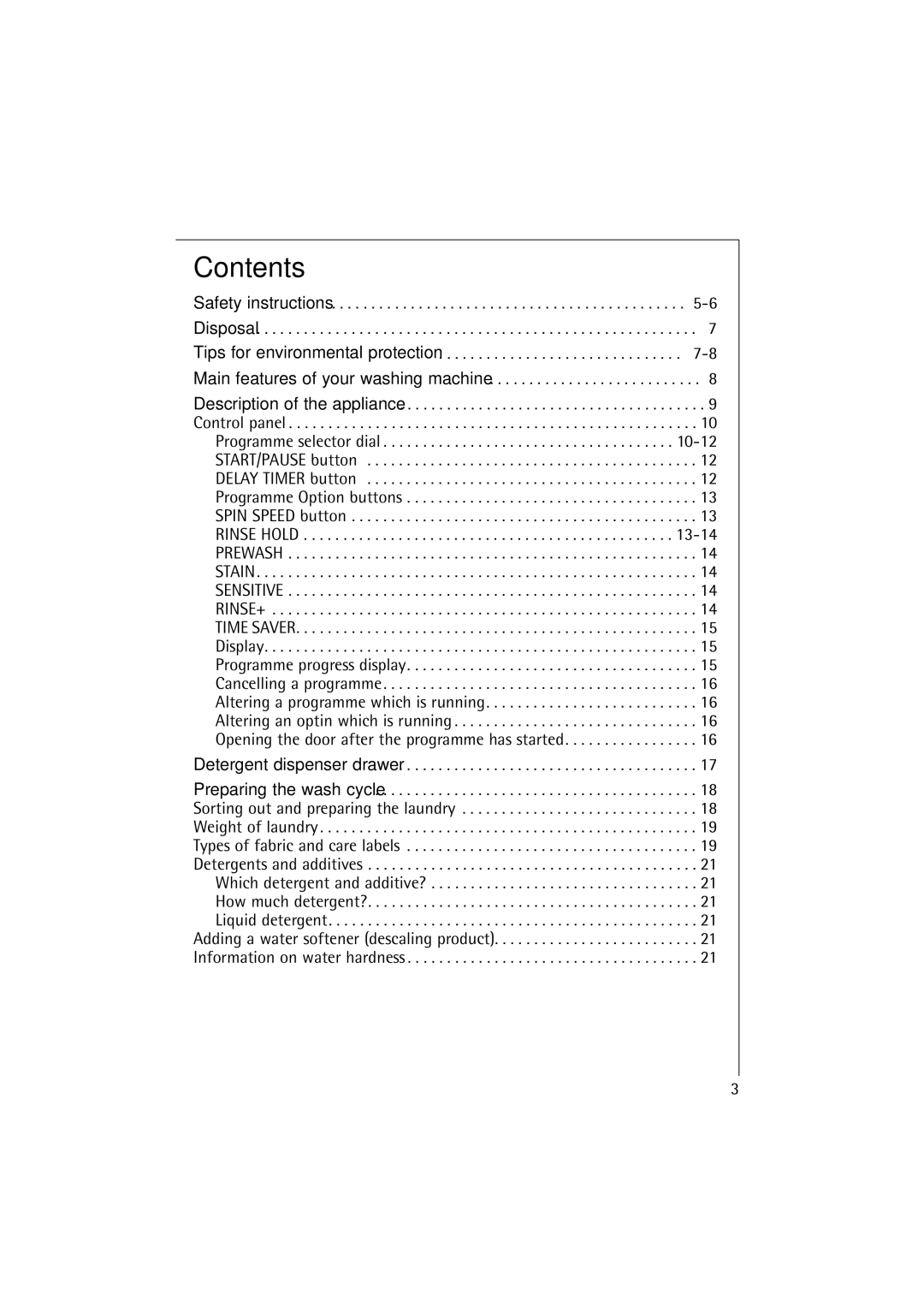 AEG 74900 manual Contents 