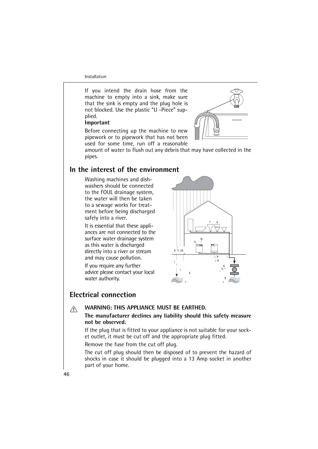 AEG 74900 manual Interest of the environment, Electrical connection 