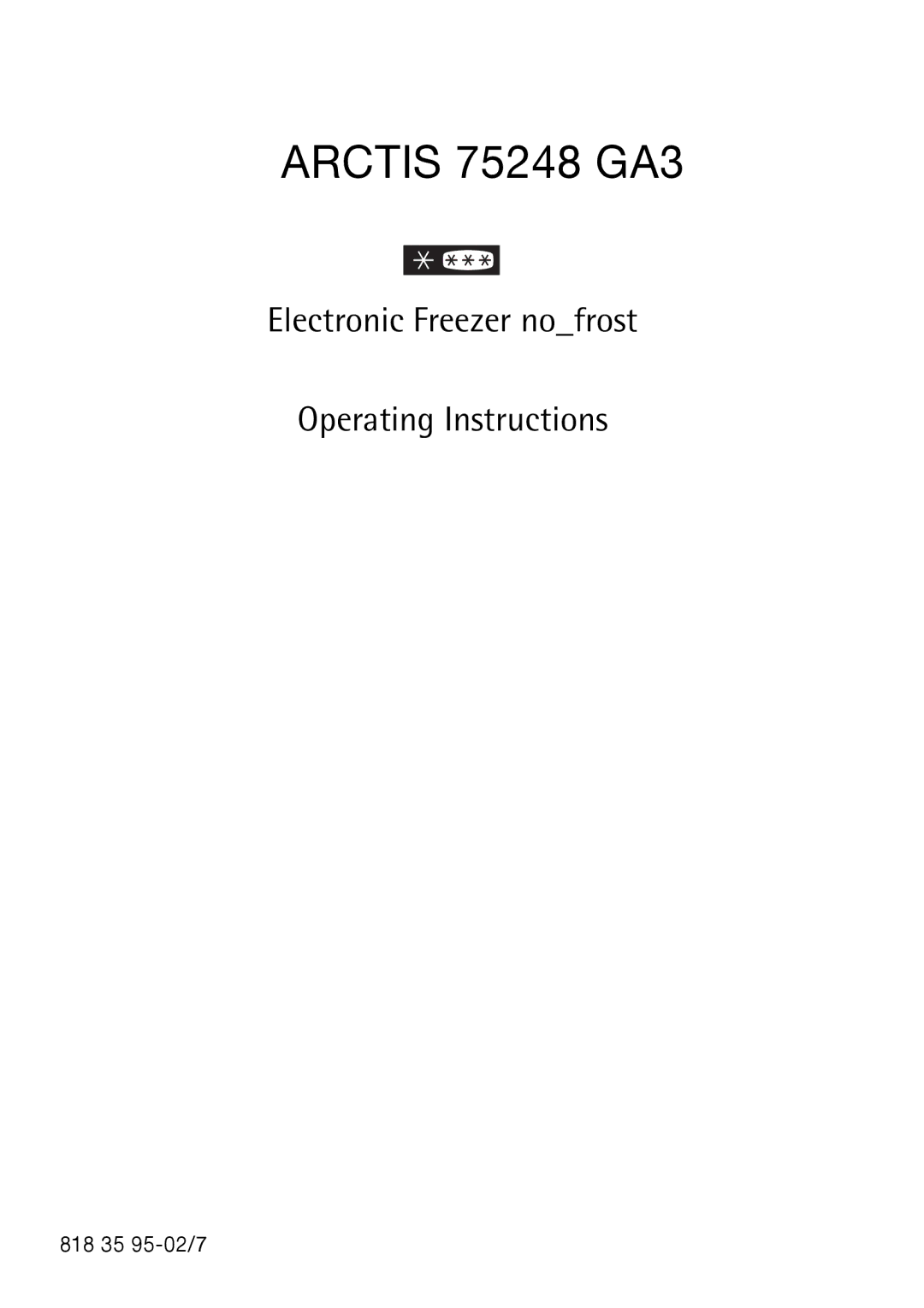 AEG manual Arctis 75248 GA3 