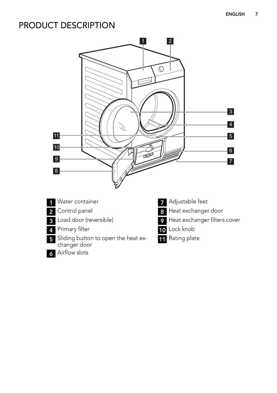 AEG 75470AH user manual Product Description 