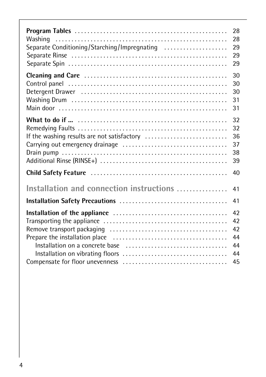 AEG 76730 manual What to do if, Program Tables 