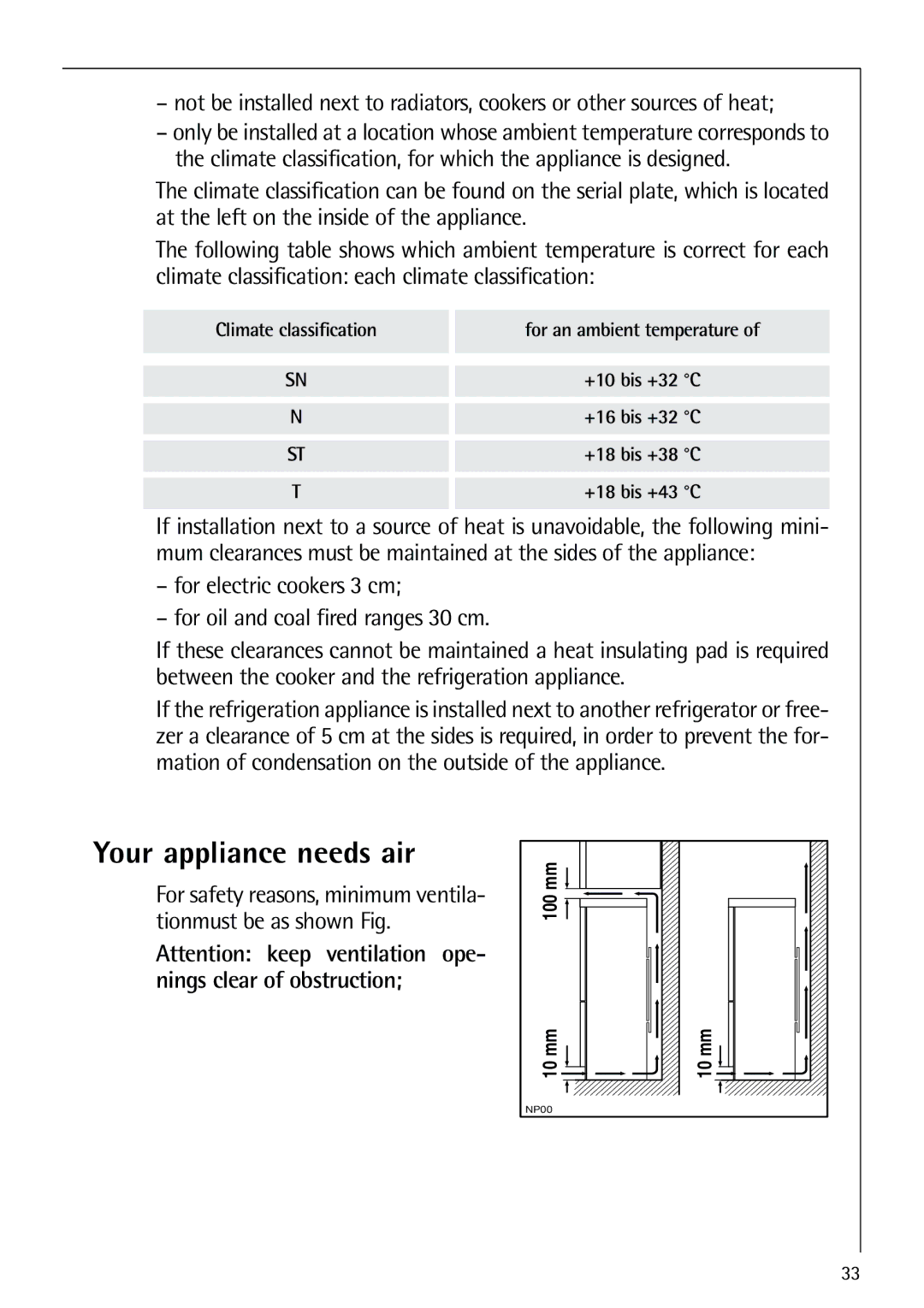 AEG 80318-5 KG user manual Your appliance needs air 