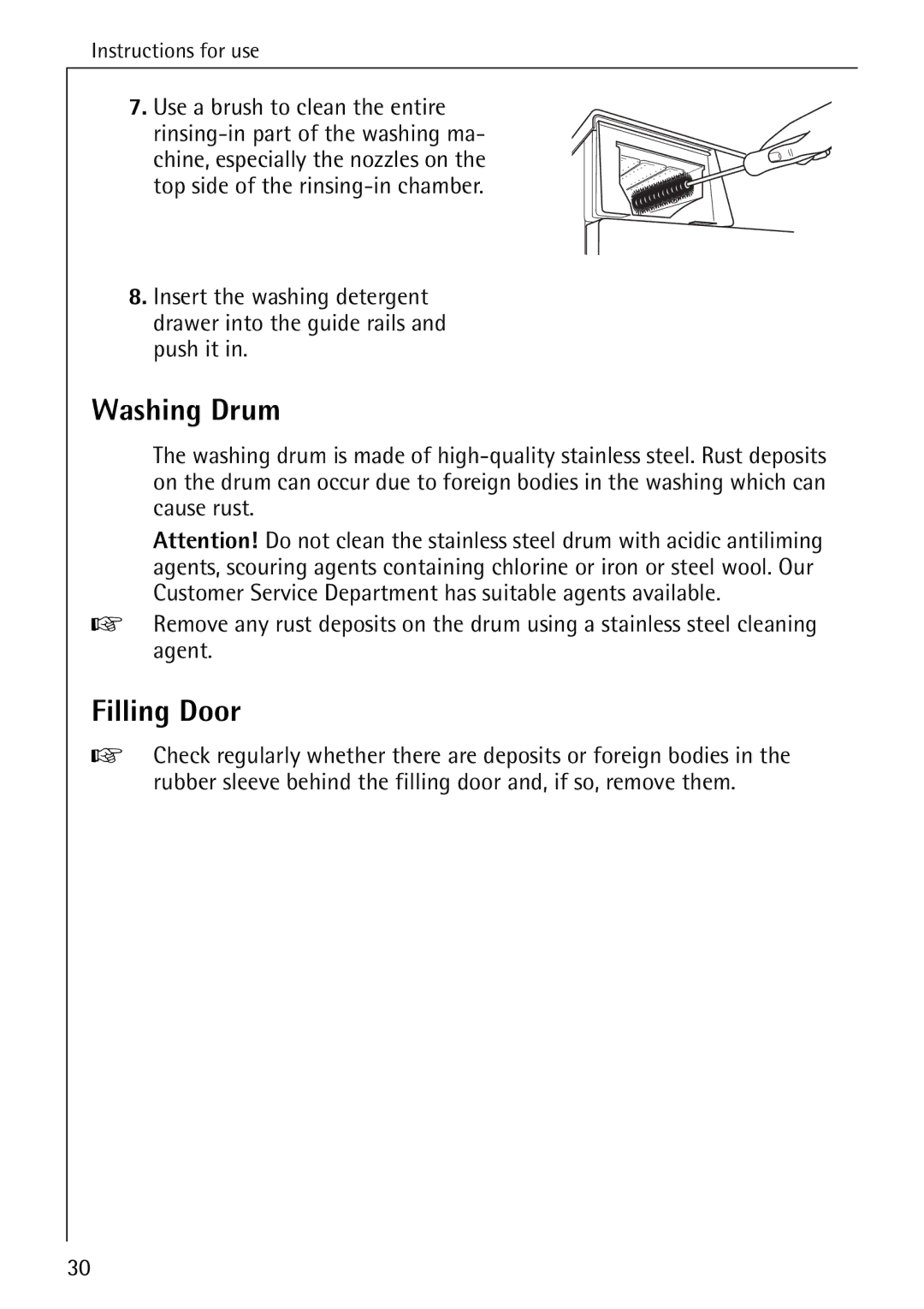 AEG 82730 manual Washing Drum, Filling Door 