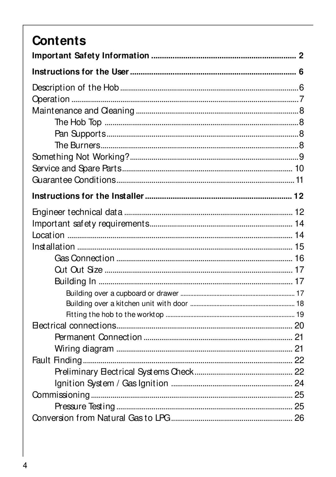 AEG 85600 G, 84602 G, 856001 G manual Contents 