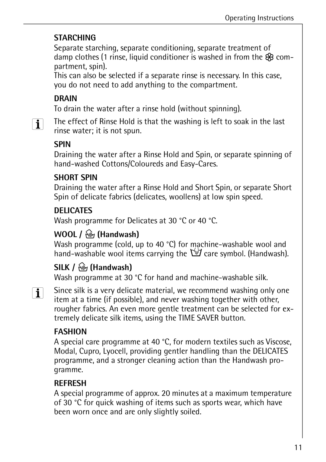 AEG 84749 manual To drain the water after a rinse hold without spinning, Rinse water it is not spun, Wool / P Handwash 