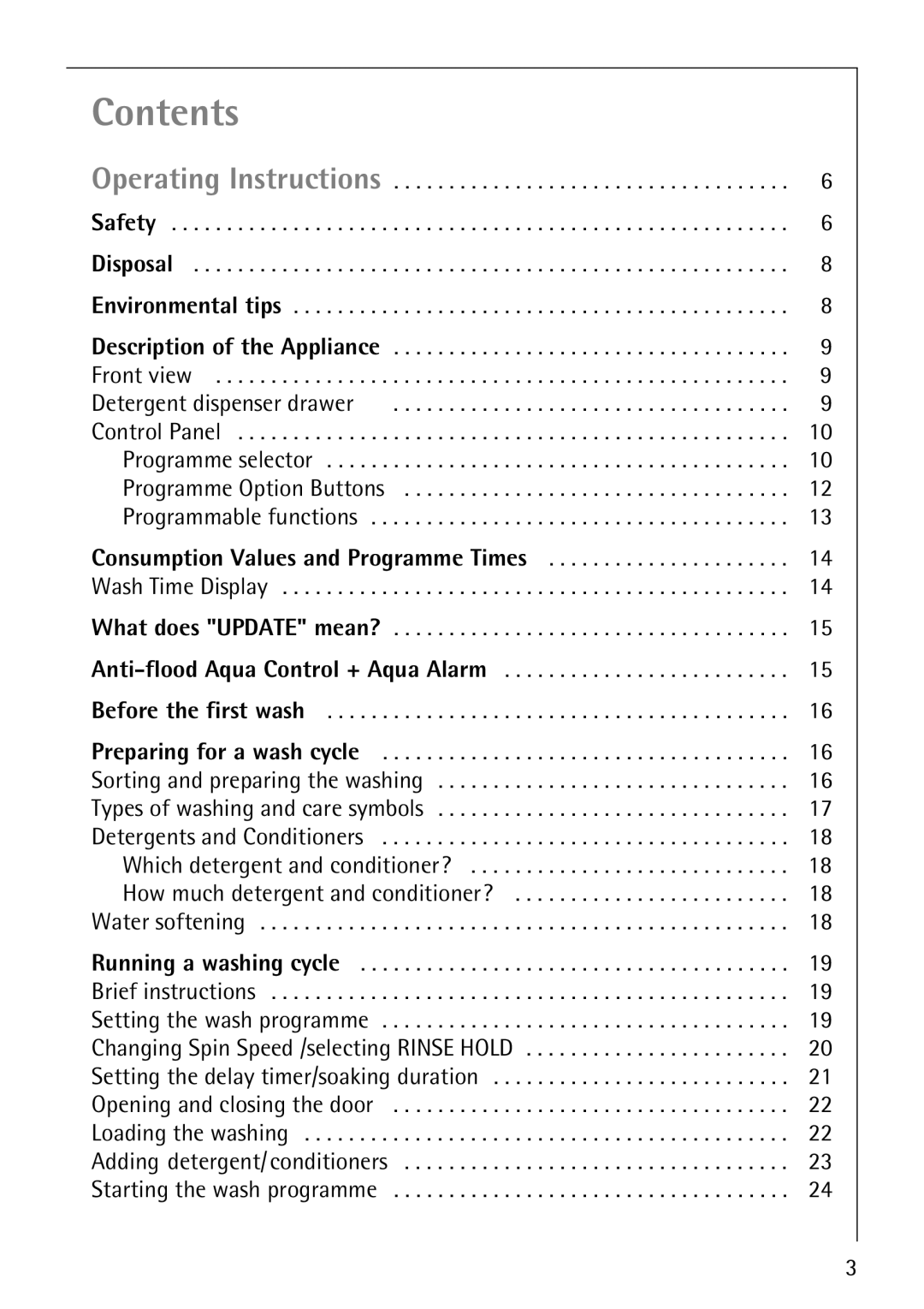 AEG 84749 manual Contents 