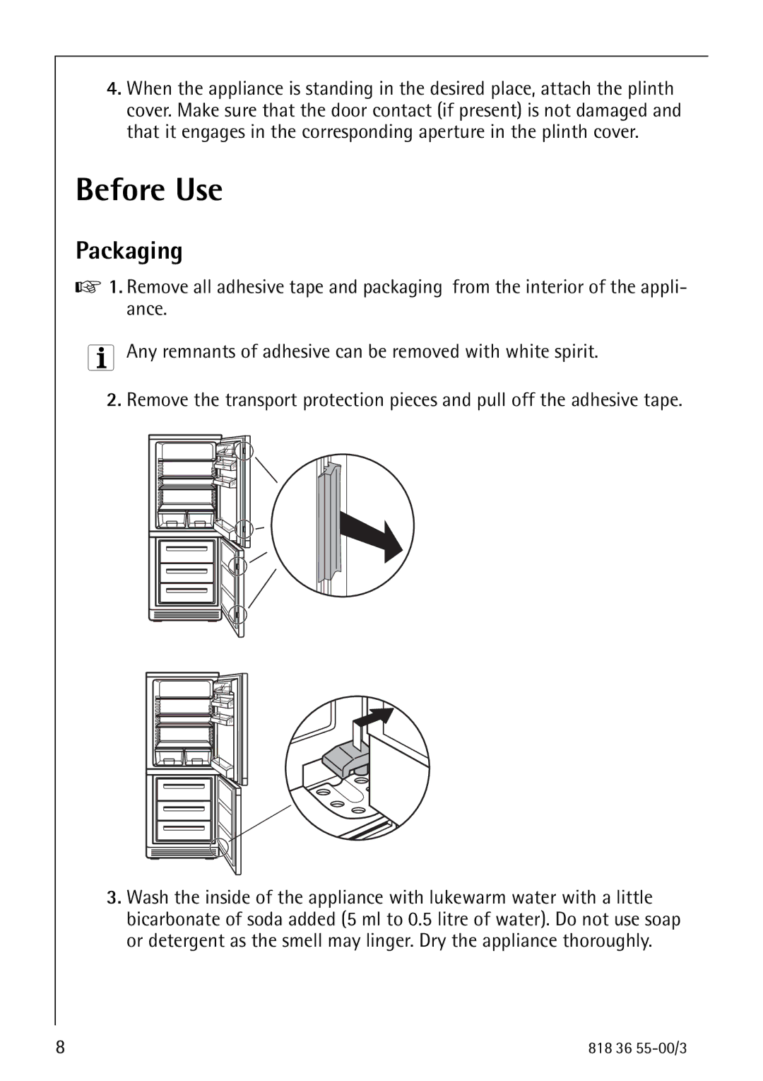 AEG 86378-KG operating instructions Before Use 