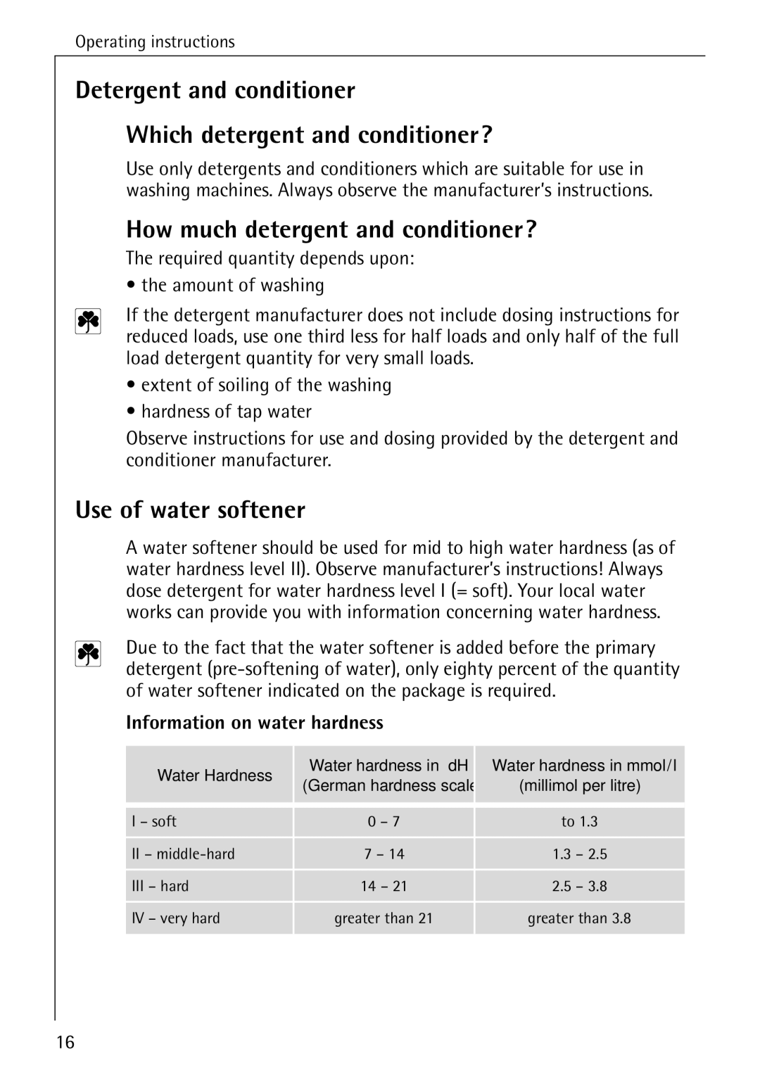 AEG 86720 manual Detergent and conditioner Which detergent and conditioner?, How much detergent and conditioner? 