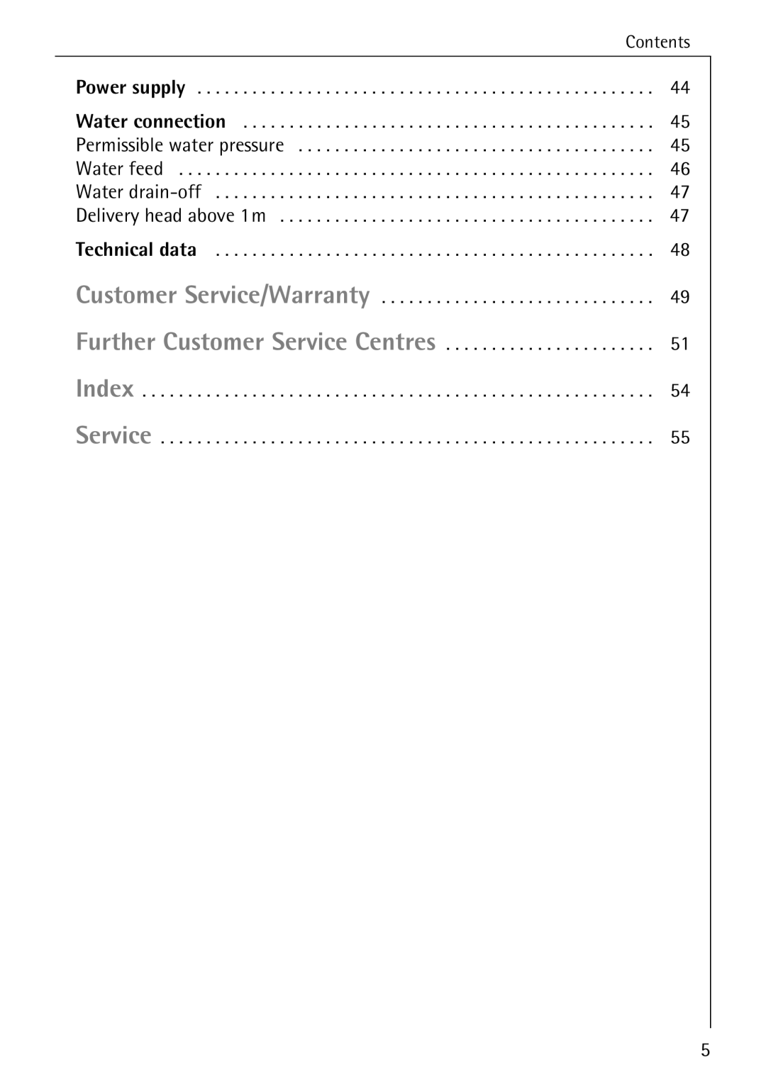 AEG 86720 manual Contents 