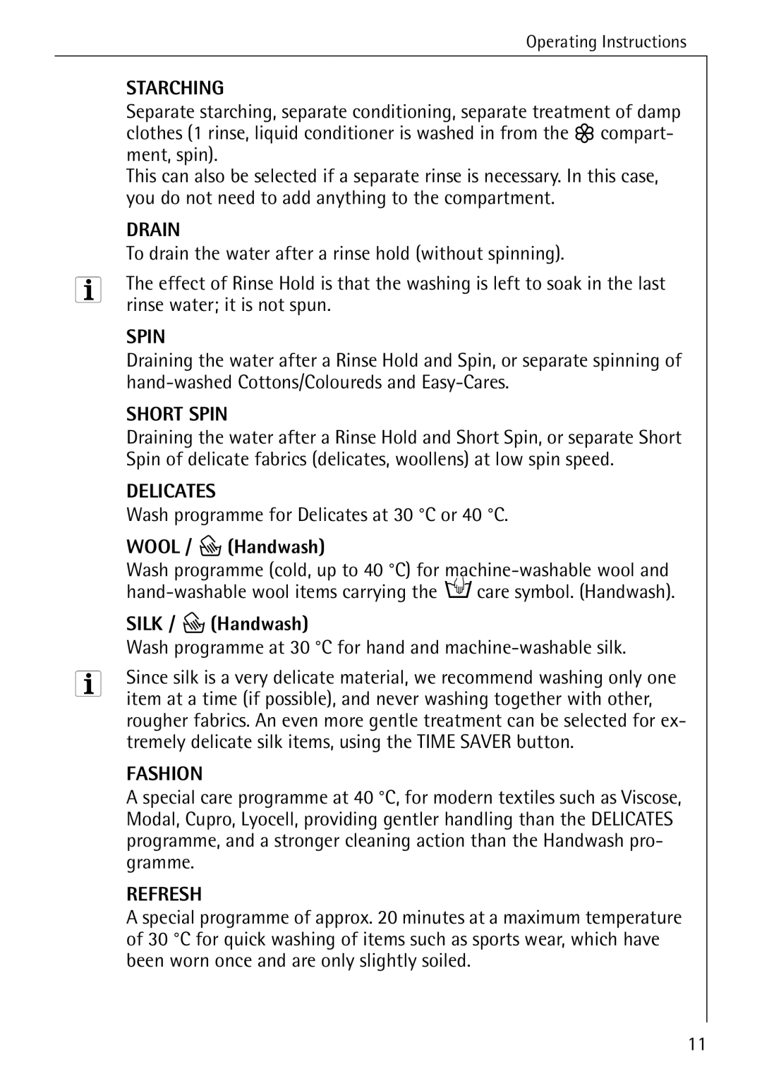 AEG 86741 manual To drain the water after a rinse hold without spinning, Rinse water it is not spun, Wool / P Handwash 