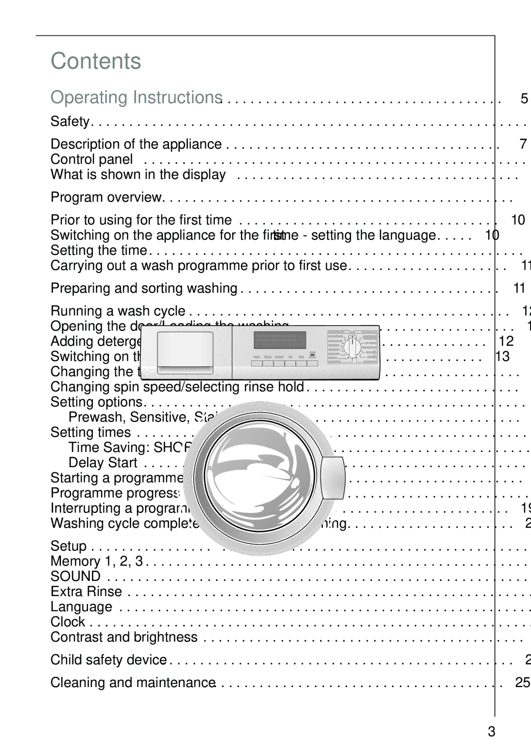 AEG 86810 manual Contents 