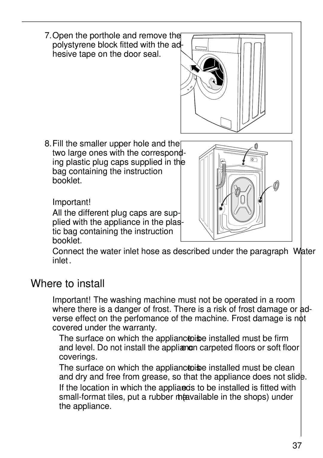 AEG 86810 manual Where to install 