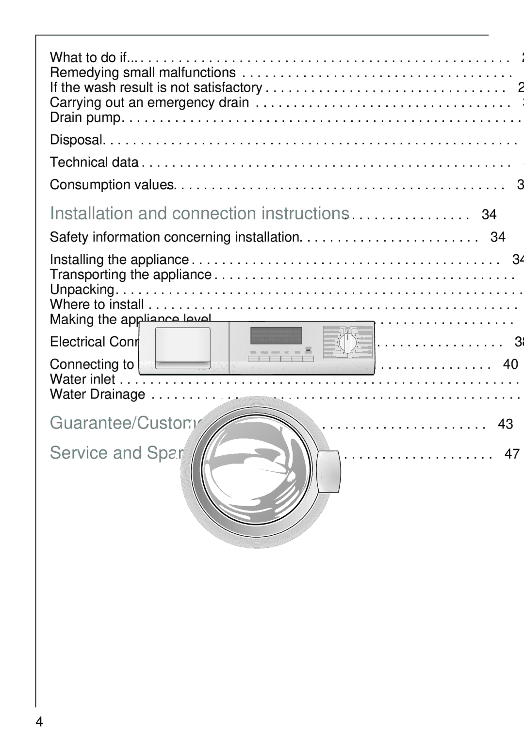 AEG 86810 manual Installation and connection instructions, Safety information concerning installation 