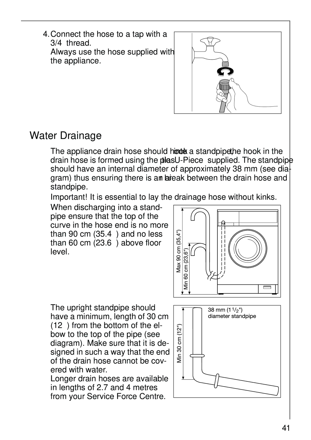 AEG 86810 manual Water Drainage 