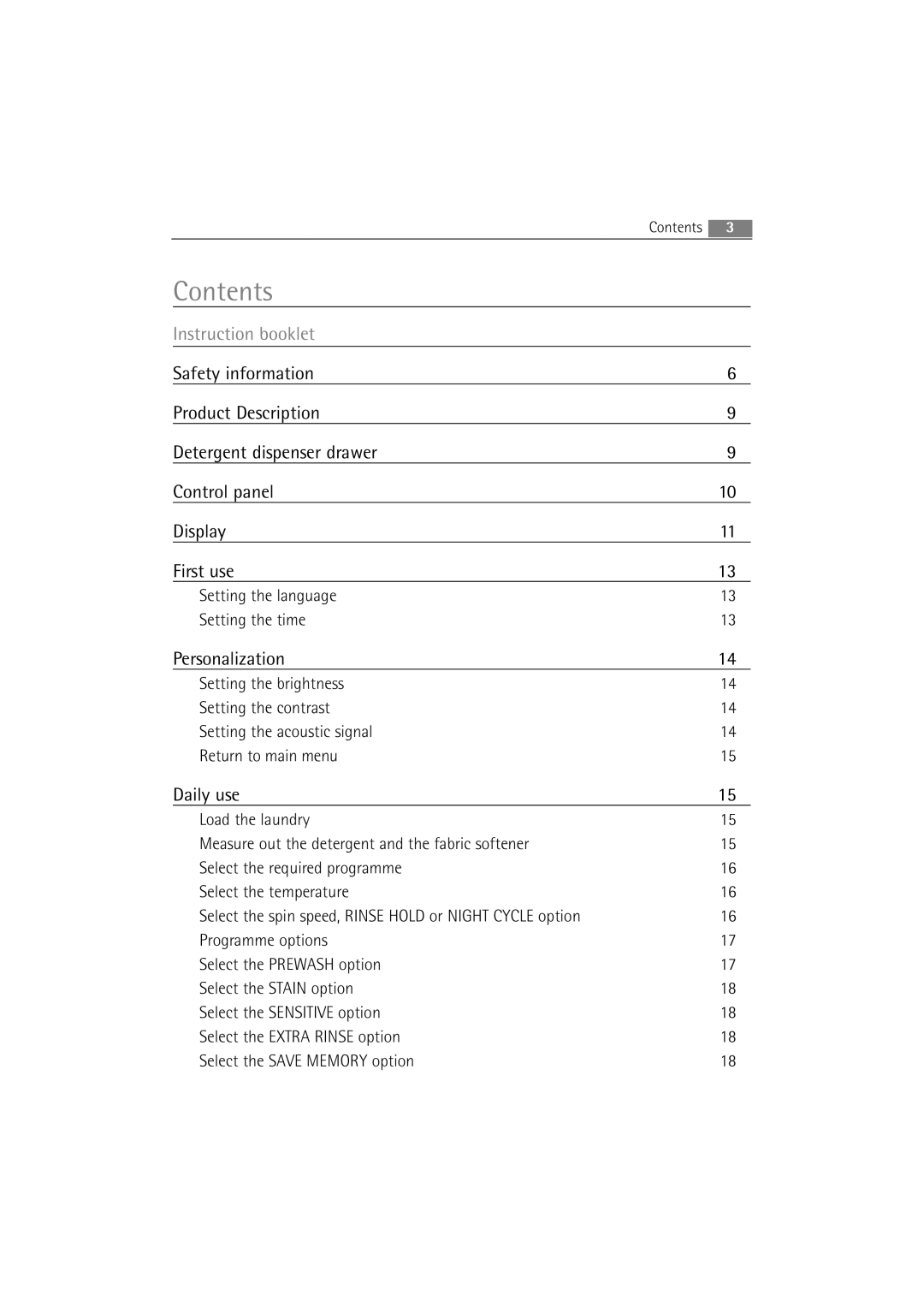 AEG 86850 manual Contents 