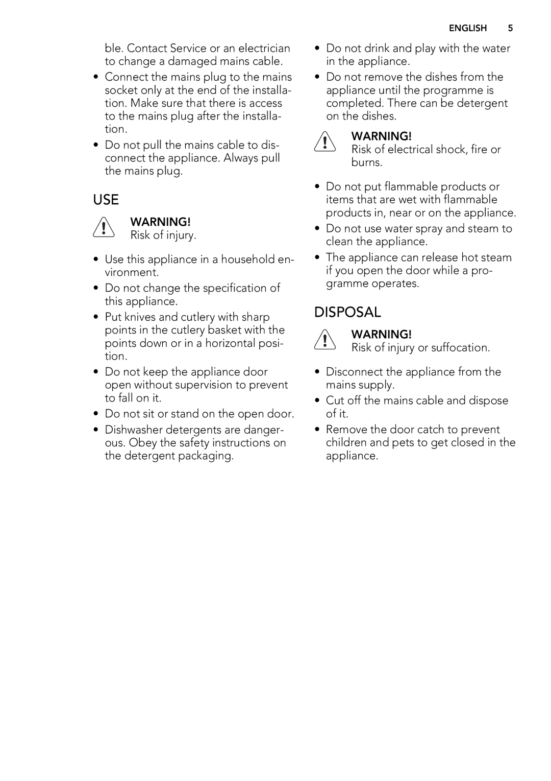 AEG 88009 user manual Use, Disposal 