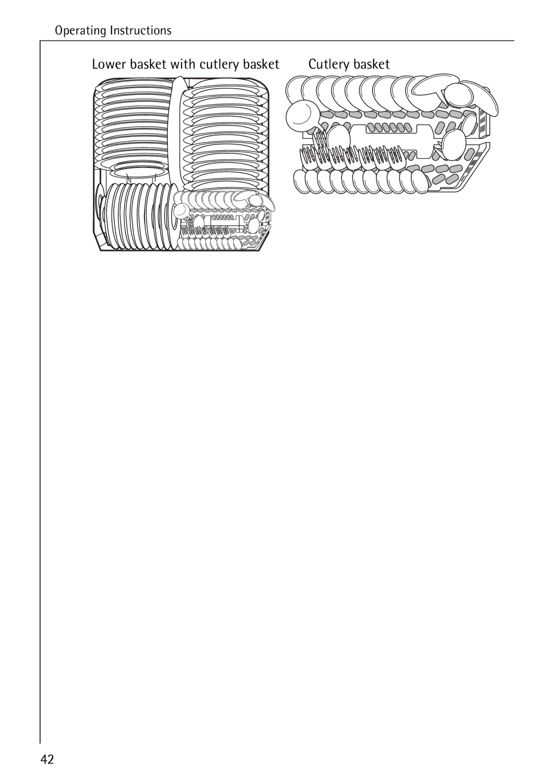 AEG 88050 I manual Lower basket with cutlery basket 