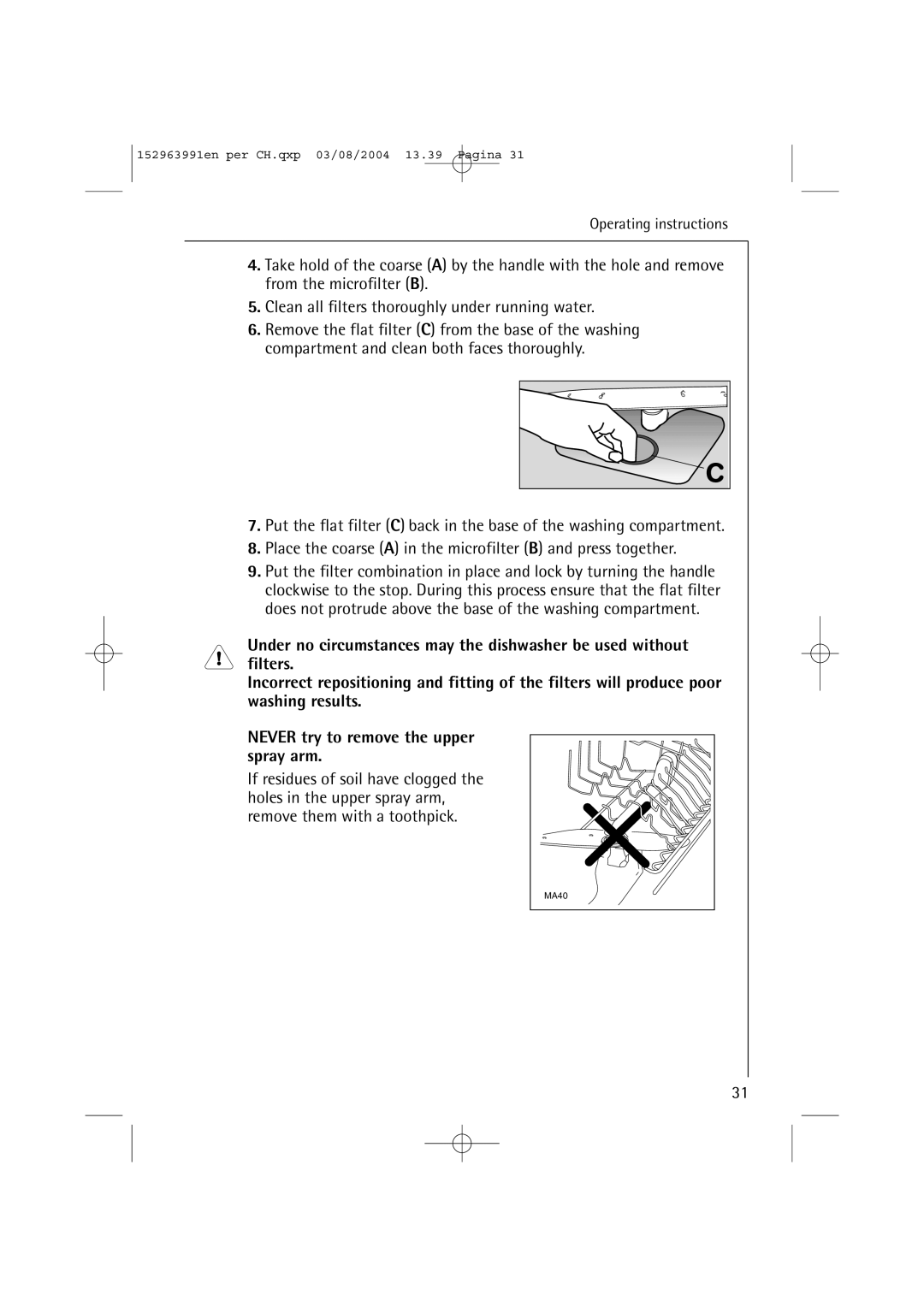 AEG 88070 manual MA40 