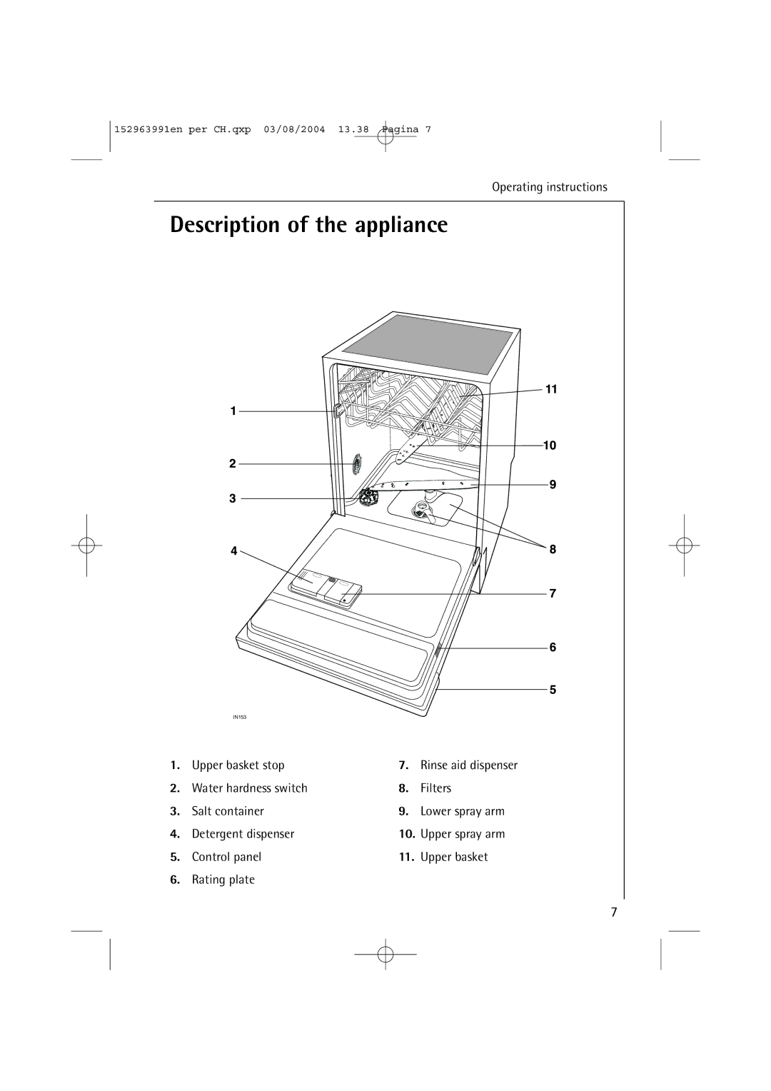 AEG 88070 manual Description of the appliance 