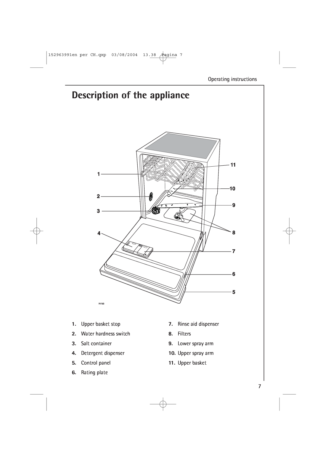 AEG 88070 manual Description of the appliance 