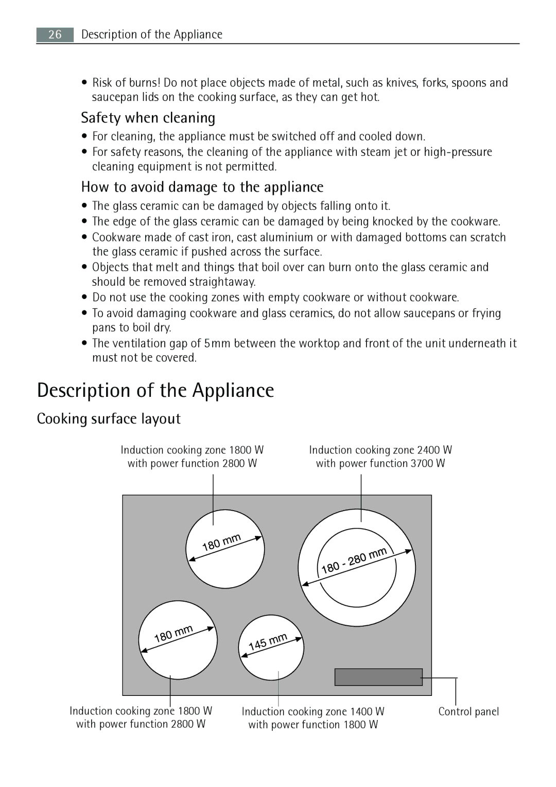 AEG 88131 K-MN user manual Description of the Appliance, Safety when cleaning, How to avoid damage to the appliance 