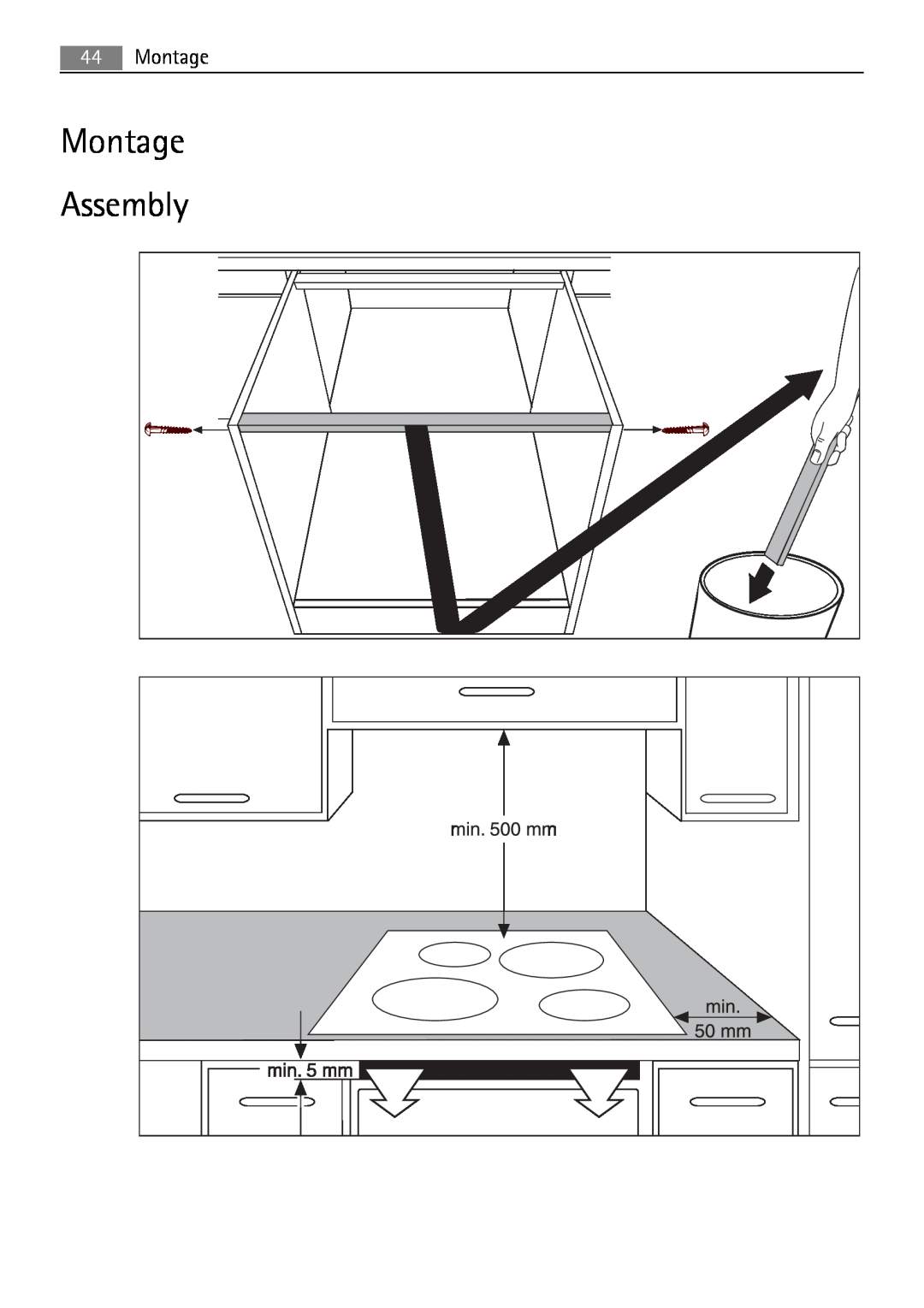 AEG 88131 K-MN user manual Montage, Assembly 