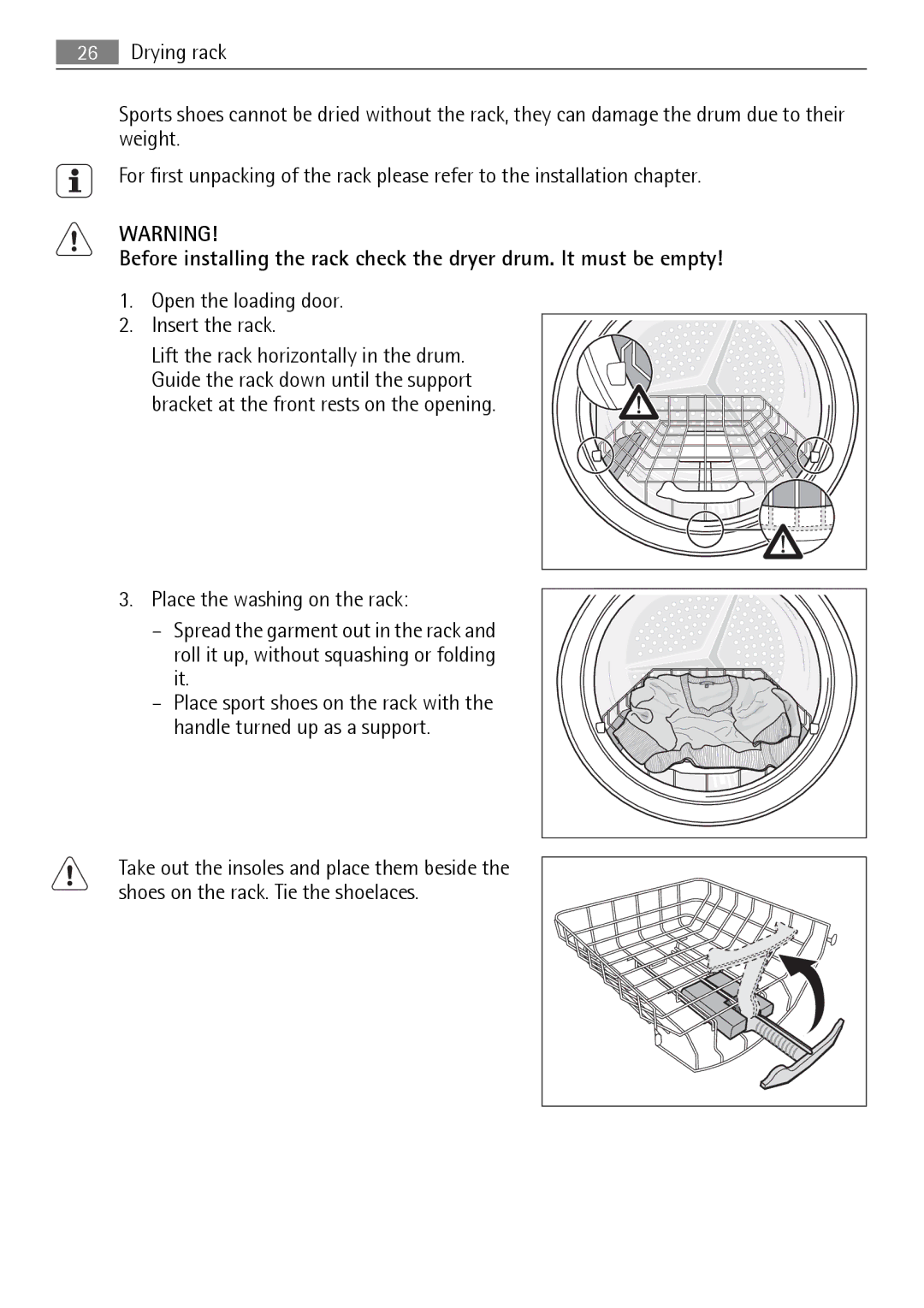 AEG 88840 user manual Open the loading door Insert the rack 