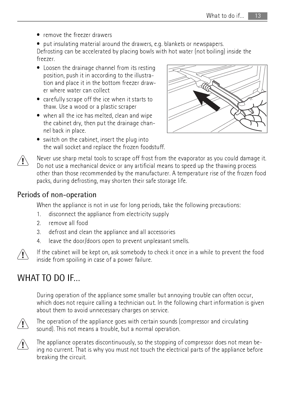 AEG A62900GSX0, A62900GSW0 user manual What to do IF…, Periods of non-operation 