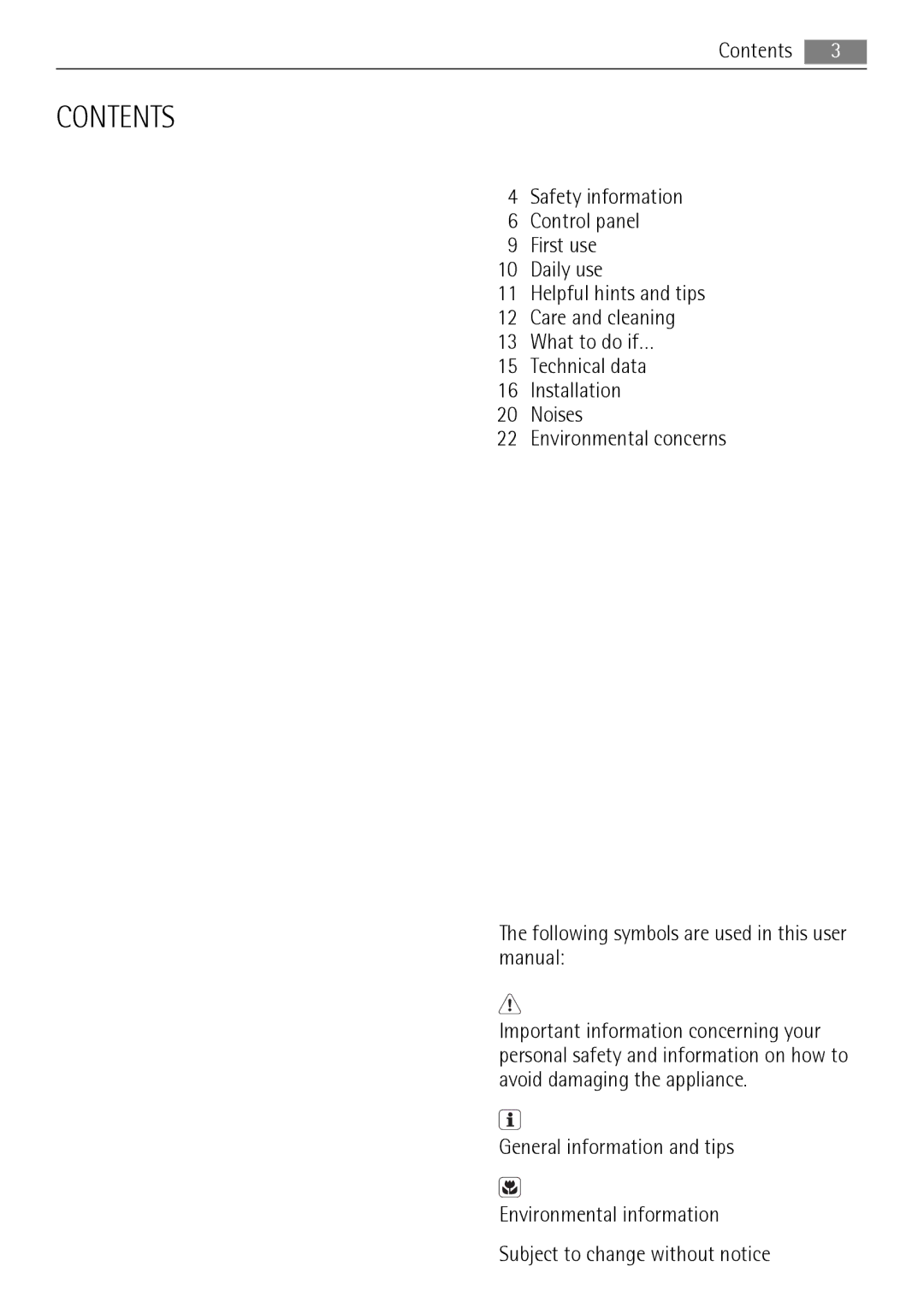 AEG A72900GNX0, A72900GNW0 user manual Contents 