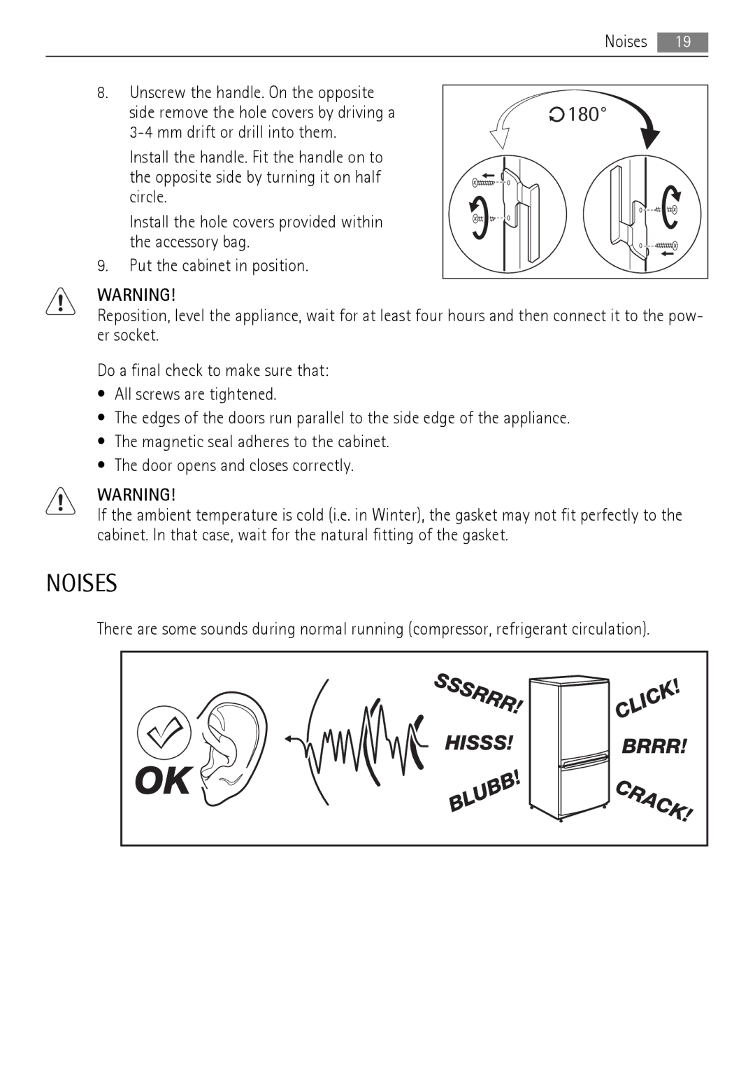 AEG A72700GNW0, A73100GNW0 user manual Noises, 180 