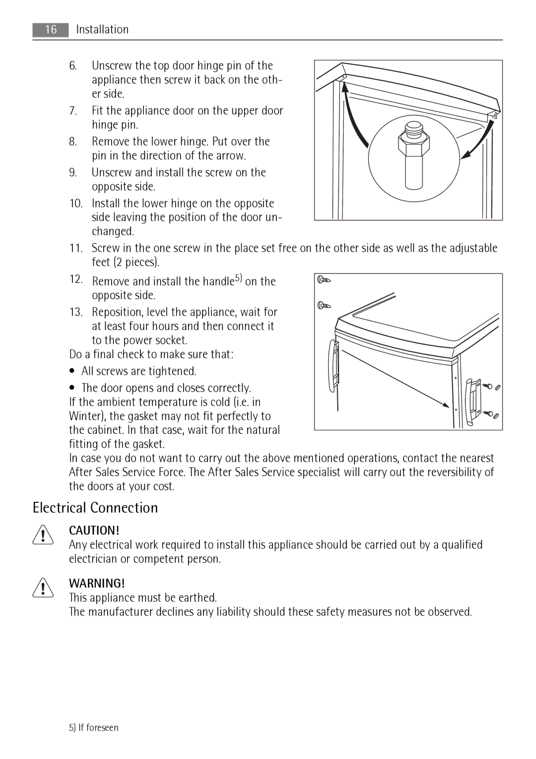 AEG A81000TNW0 user manual Electrical Connection 