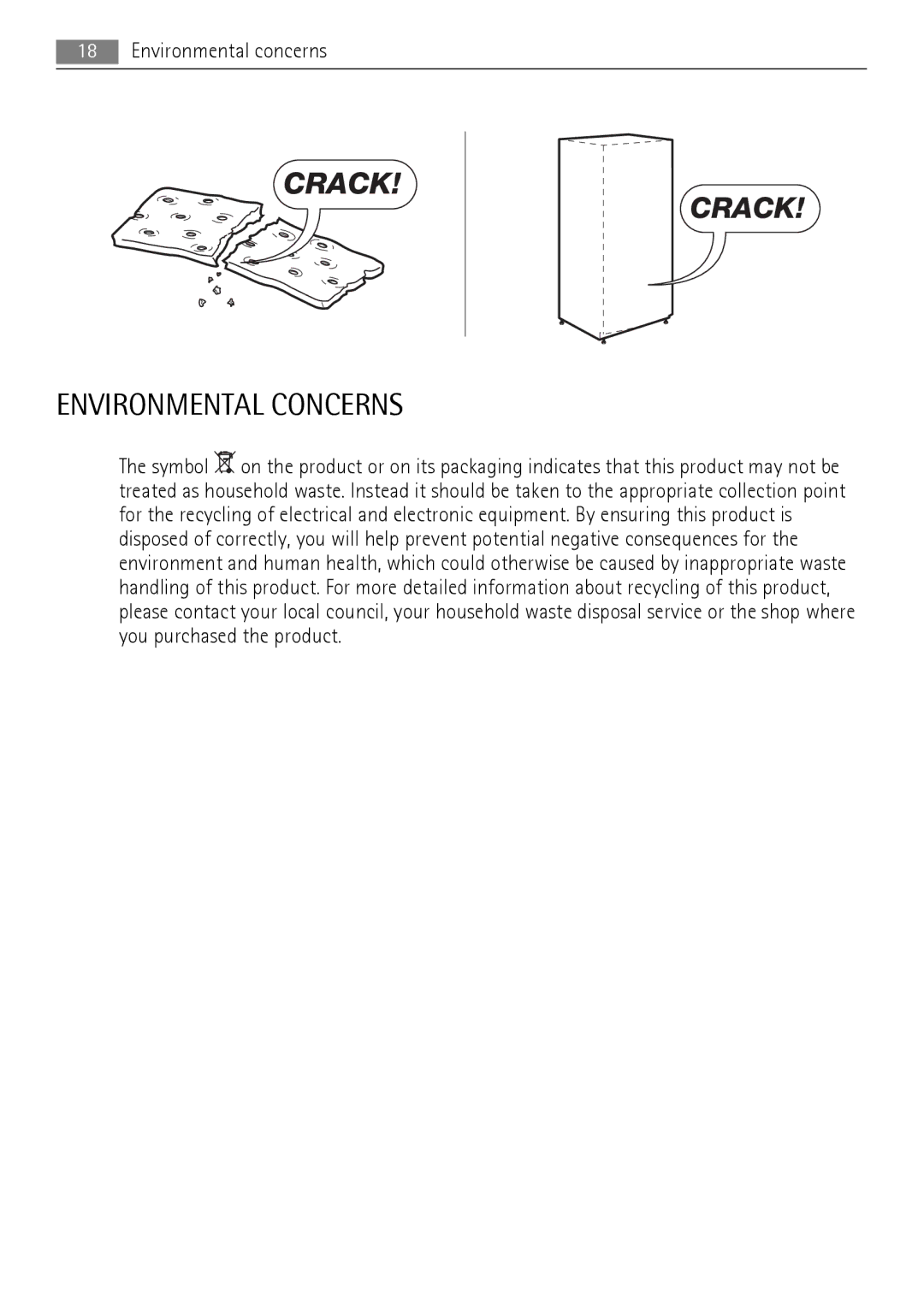 AEG A92200GNM0 user manual Environmental Concerns 