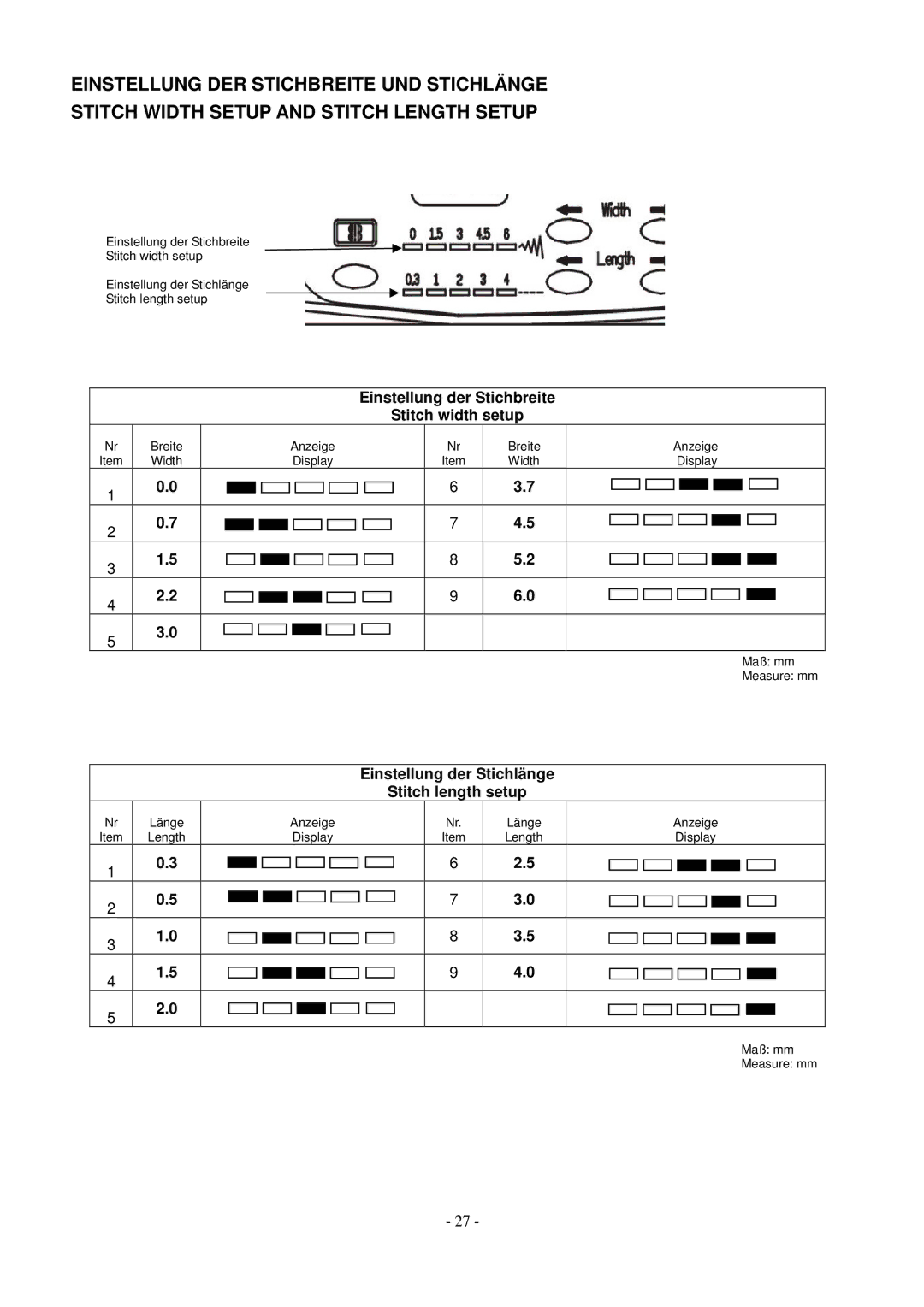 AEG aeg11680 instruction manual Einstellung der Stichbreite Stitch width setup 