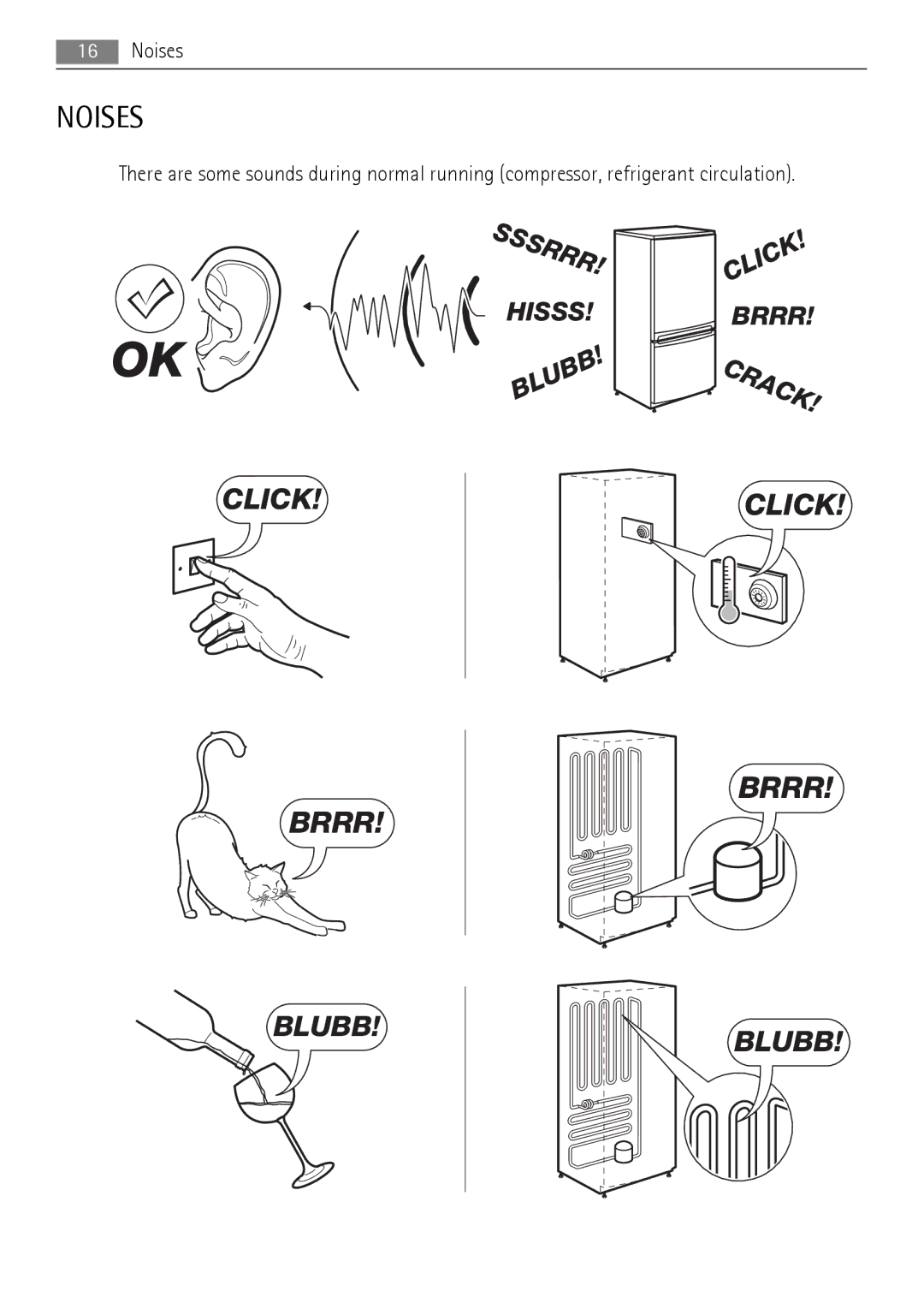 AEG AGS58200F0 user manual Crack, Noises 