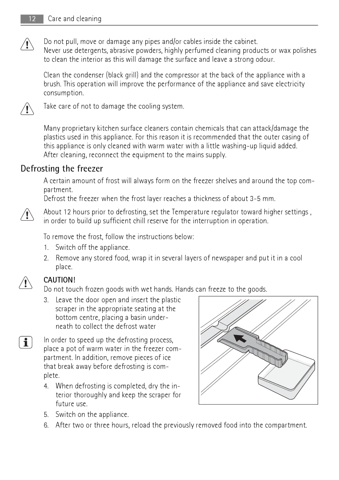 AEG AGS78800F0 user manual Defrosting the freezer 