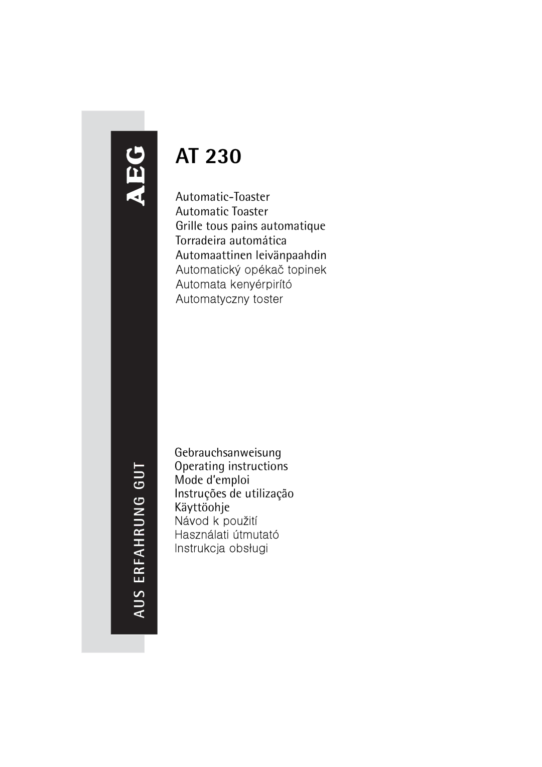 AEG AT 230 operating instructions Automatic-Toaster Automatic Toaster 