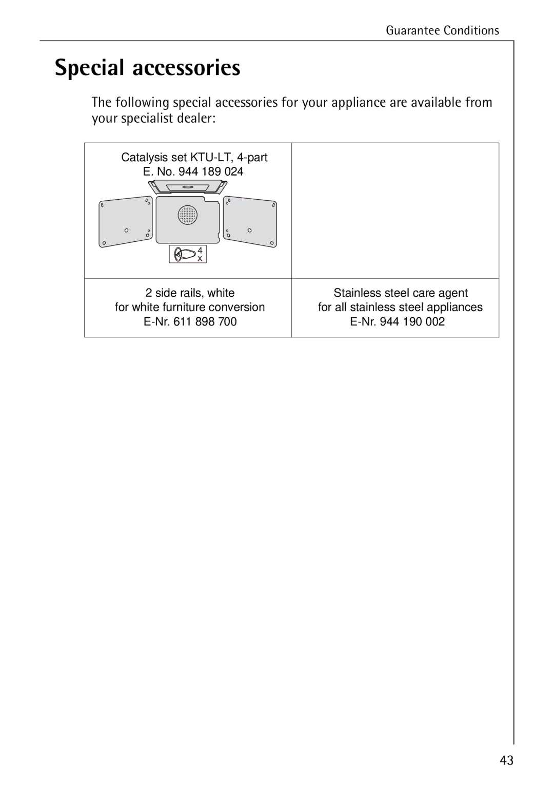 AEG B 2100 operating instructions Special accessories 