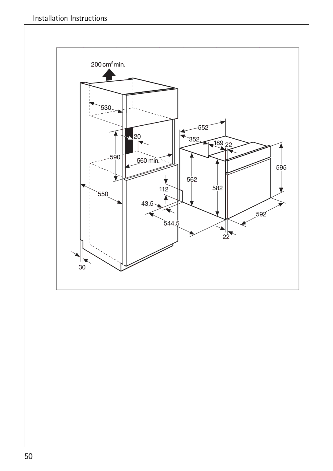 AEG B 2100 operating instructions Installation Instructions 