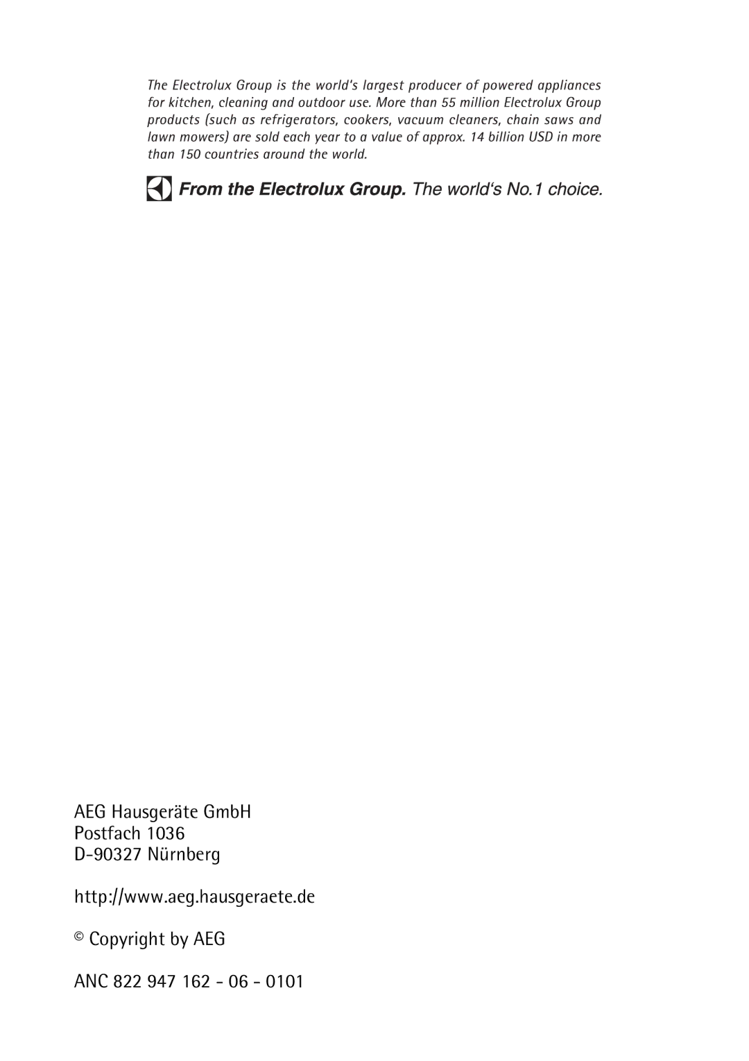 AEG B 2100 operating instructions 