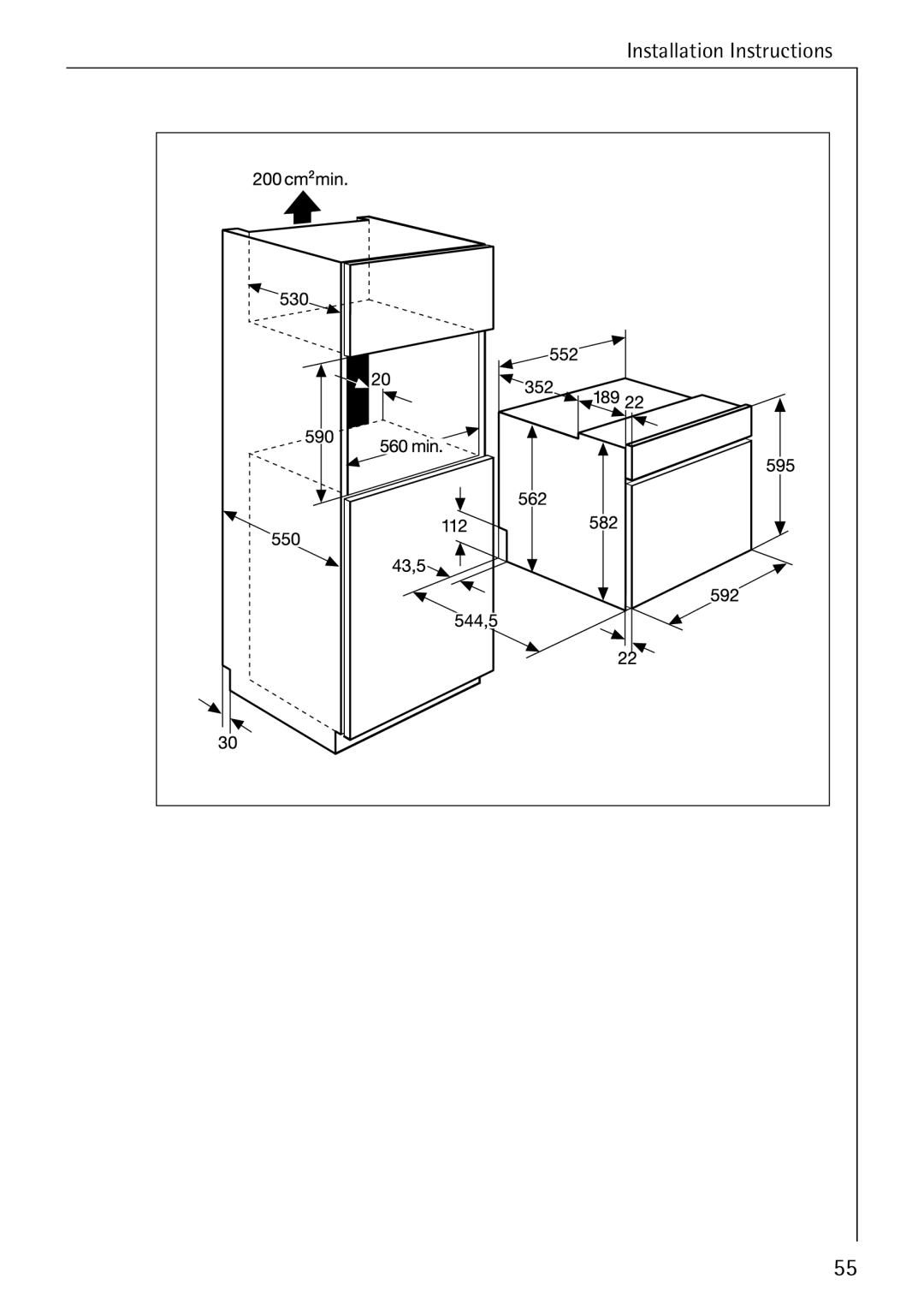 AEG B 4100 operating instructions Installation Instructions 