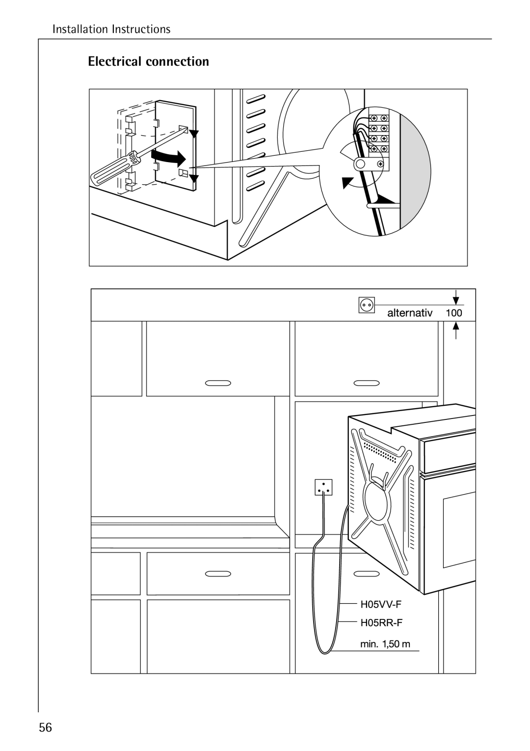 AEG B 4100 operating instructions Electrical connection 