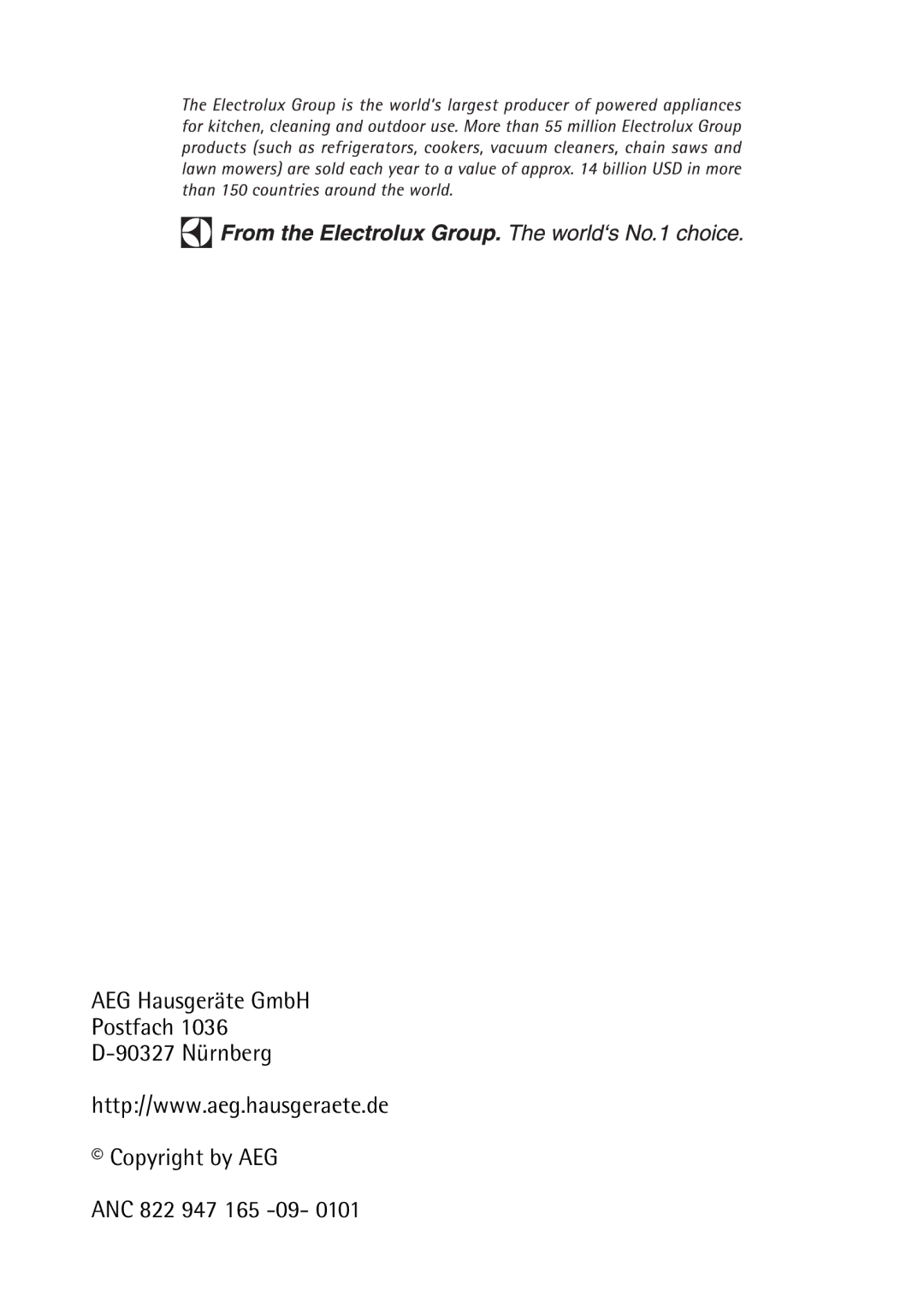 AEG B 4100 operating instructions 