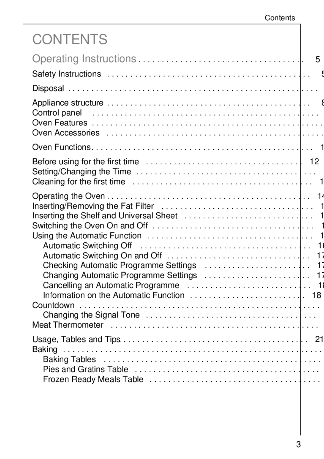 AEG B 4130 manual Contents 