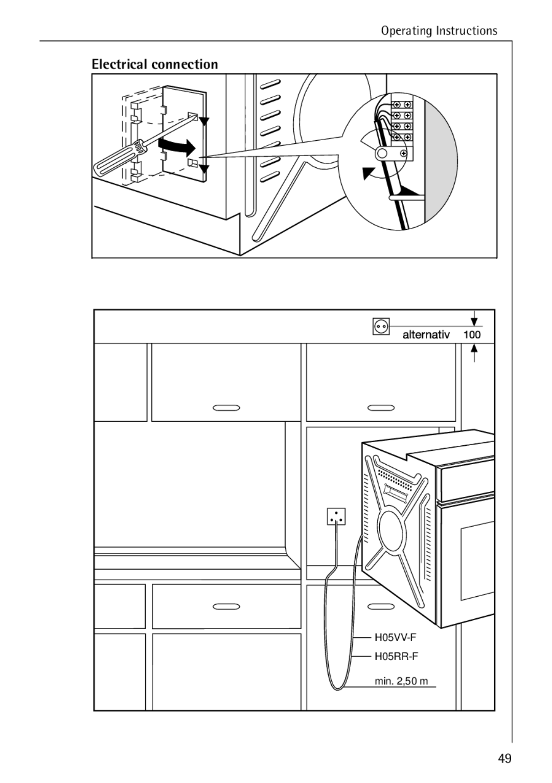 AEG B 4130 manual Electrical connection 